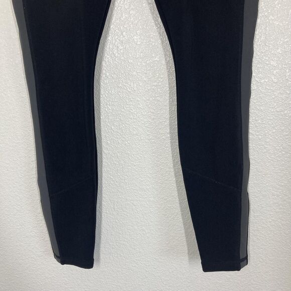 Athleta Pants Womens Medium Petite Black Fleece Lined Leggings Zip Pockets Warm - Picture 3 of 16